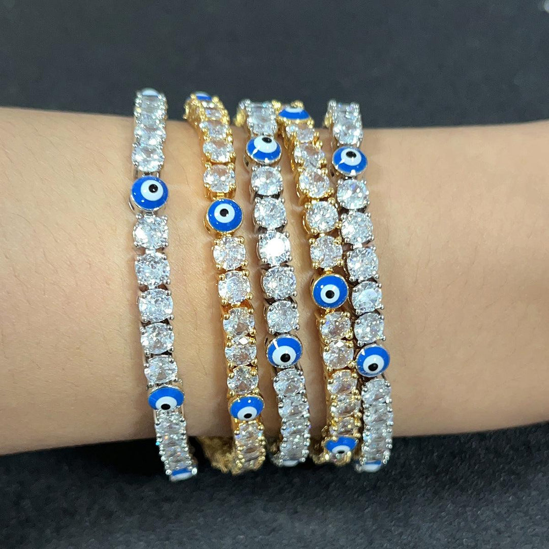 European And American Jewelry Tennis Chain Hip-hop Personality Bracelet - Trendha