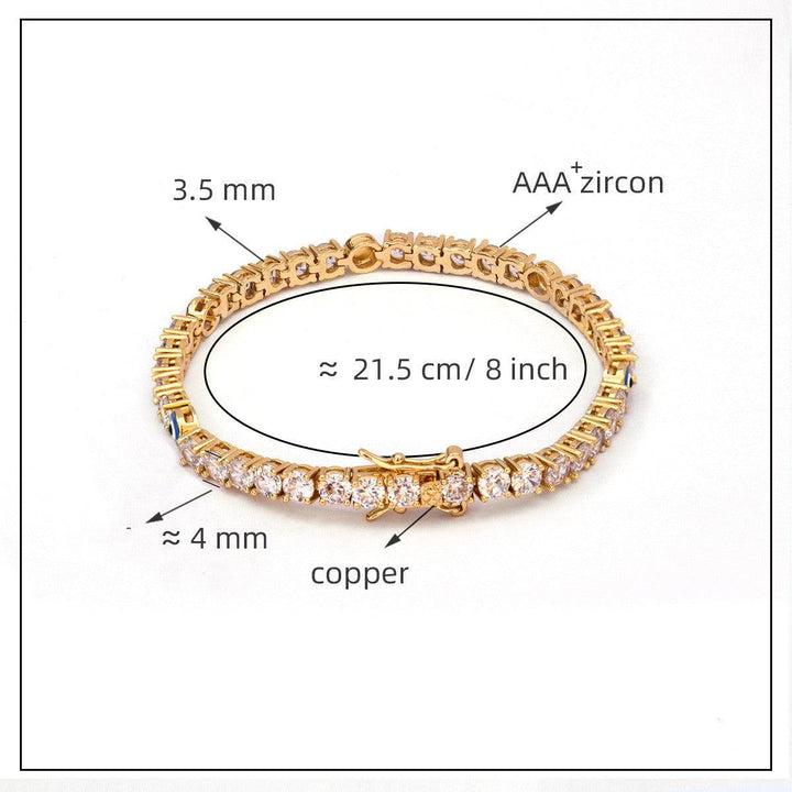 European And American Jewelry Tennis Chain Hip-hop Personality Bracelet - Trendha