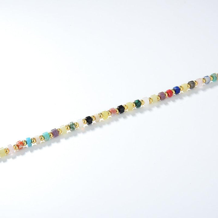 European And American Multi Gem Turquoise Shoushan Stone Necklace - Trendha