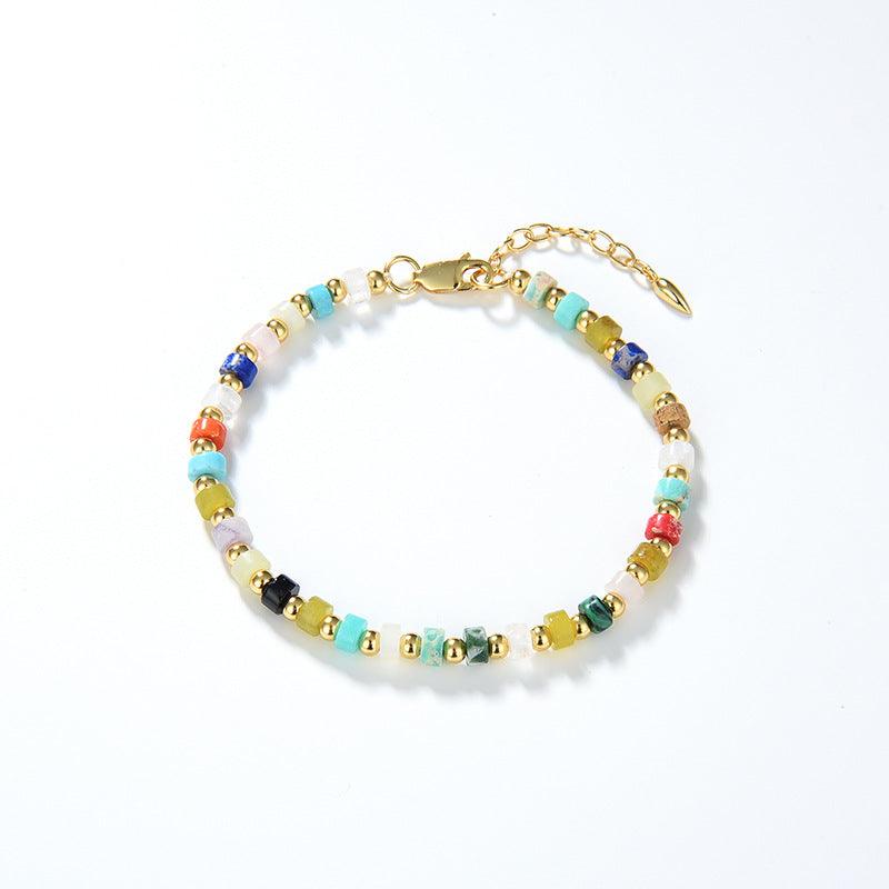 European And American Multi Gem Turquoise Shoushan Stone Necklace - Trendha