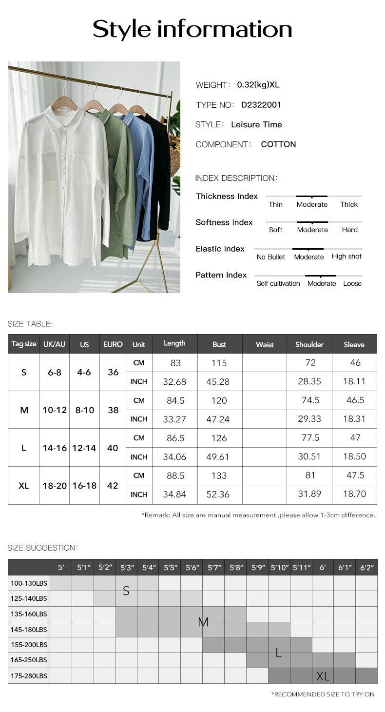 European And American Shirt Summer Temperament Commute Solid Color Long Sleeve - Trendha