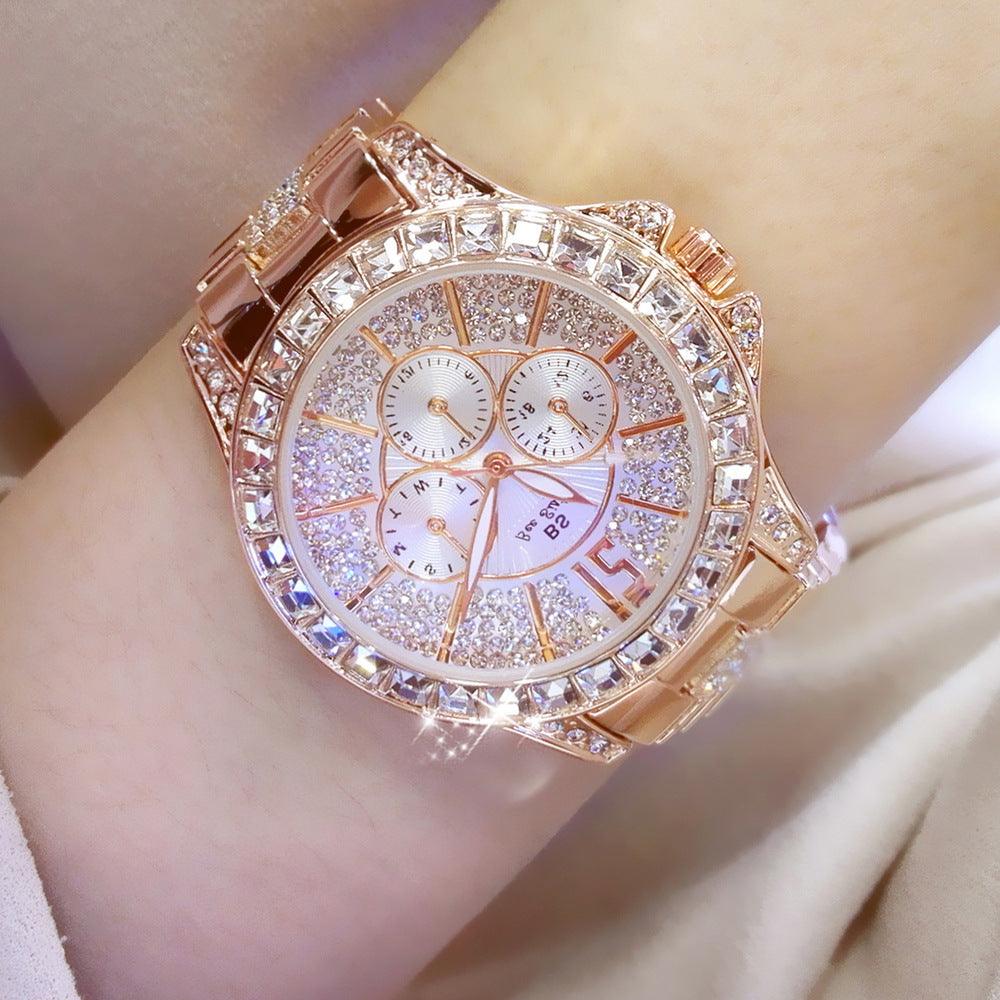 Fashion Luxury Full Diamond Steel Band Ladies Quartz Watch - Trendha
