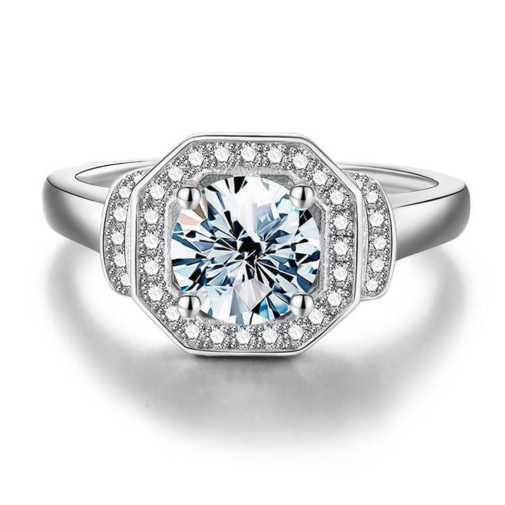 Fashion Moissanite Four Claw Square Ring - Trendha