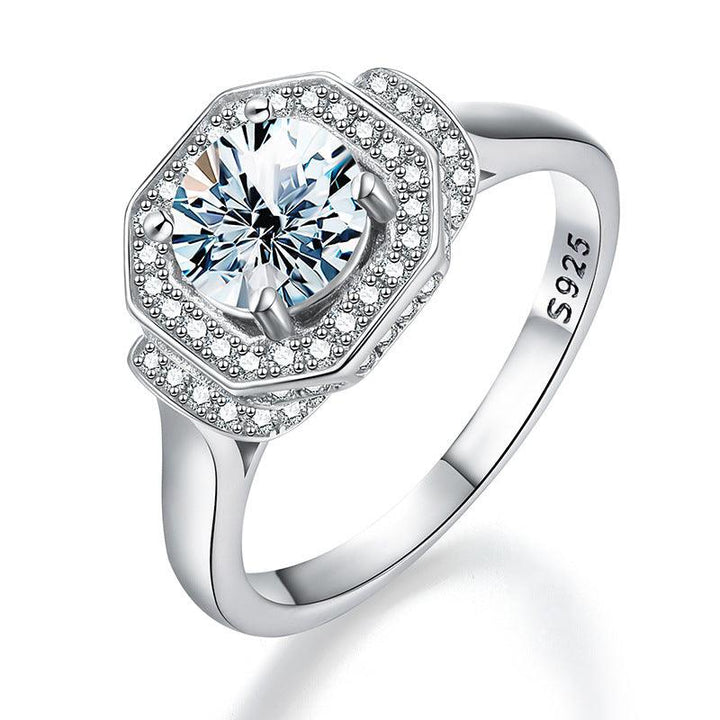 Fashion Moissanite Four Claw Square Ring - Trendha