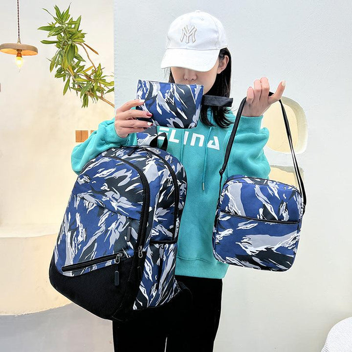 Fashion Personality Canvas Camouflage Multi-pocket Backpack - Trendha