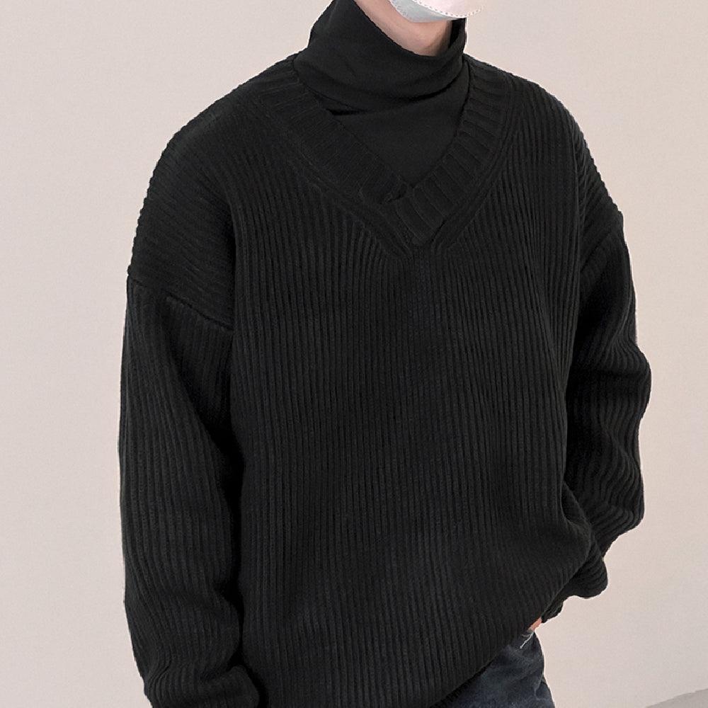 Fashion V-neck Sweater Men's Long Sleeve - Trendha