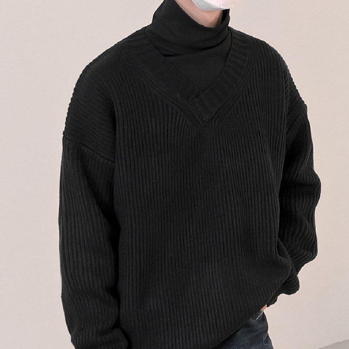 Fashion V-neck Sweater Men's Long Sleeve - Trendha