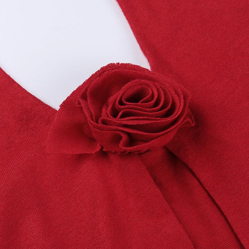 Flower Halter Knitted Vest Top - Trendha