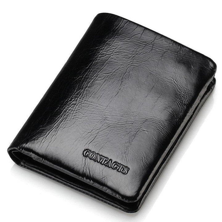 Genuine Leather Men's Wallet Fashion Oil Wax Leather - Trendha