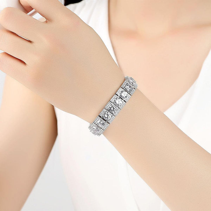 High-grade Copper Inlaid Zircon Bracelet European And American Entry Lux - Trendha