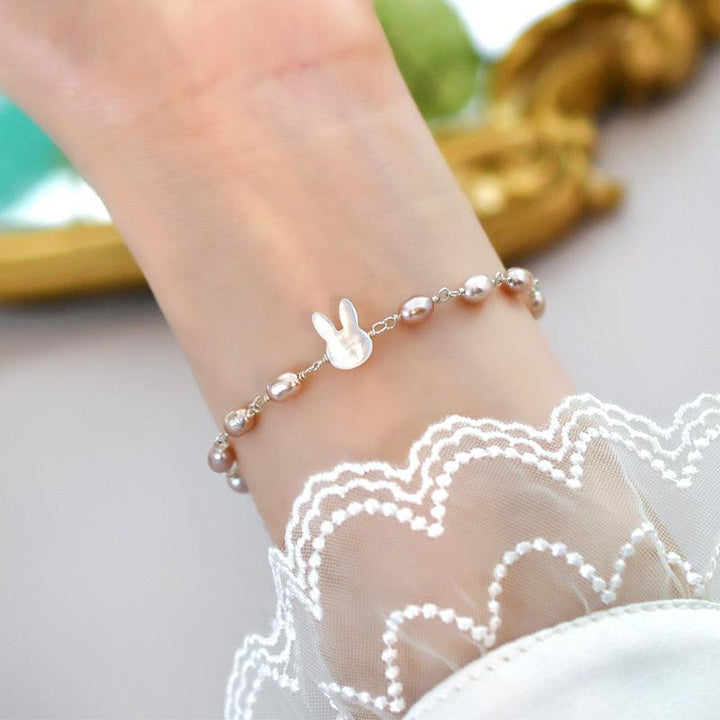 Jewelry Women's Freshwater Pearl Bunny Bracelet - Trendha