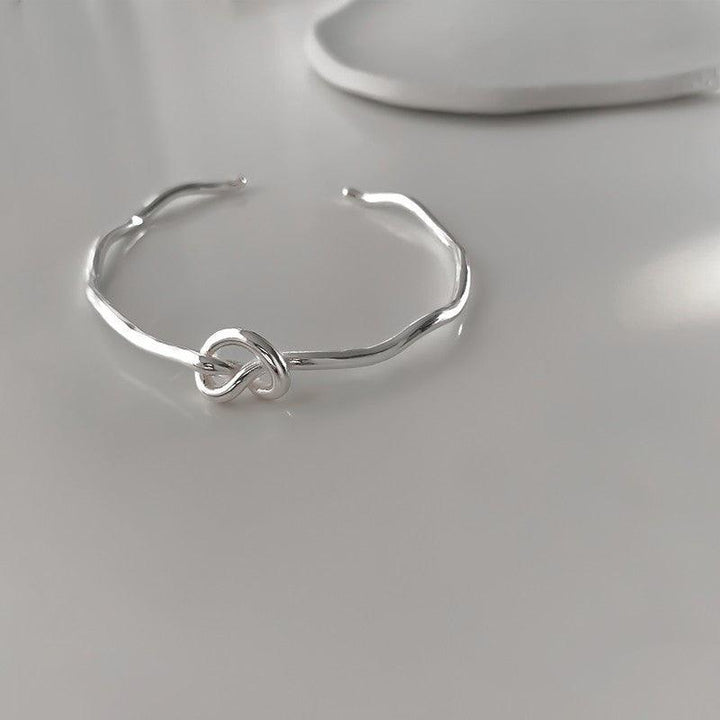 Knotted Heart Wave S925 Sterling Silver Bracelet - Trendha