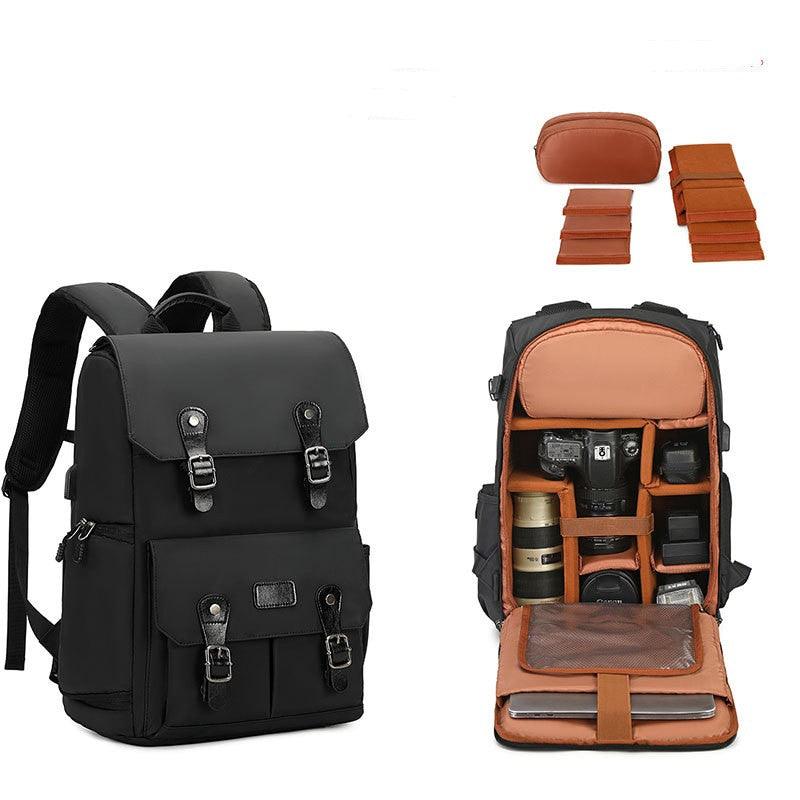 Large Capacity Double Shoulder Photo Bag Outdoor Leisure Waterproof Camera Bag - Trendha