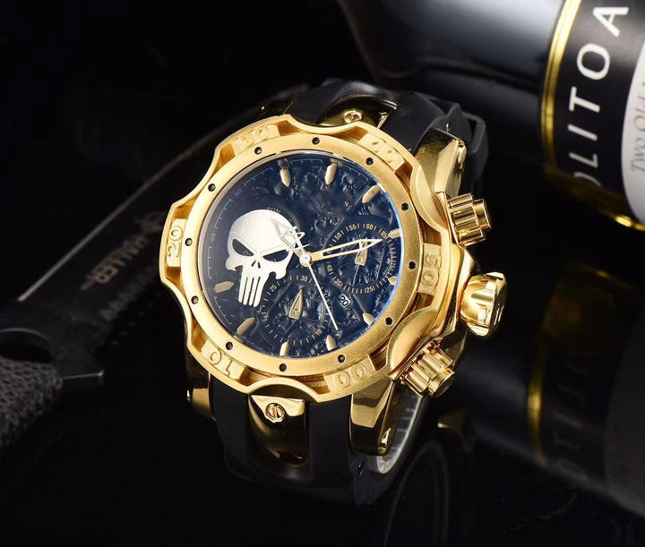 Large Dial Steel Band Quartz Solid Color Men's Watch - Trendha