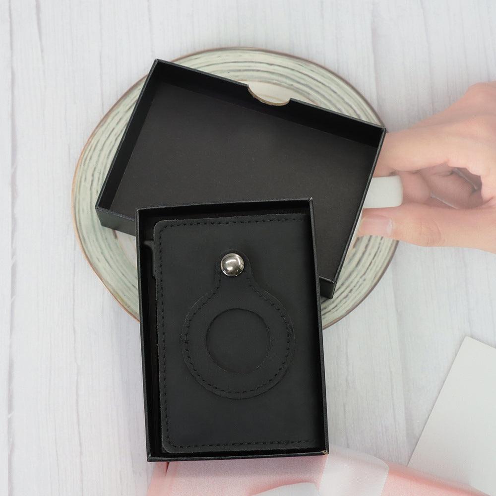 Leather Pop-Up Card Holder with Circular Pocket