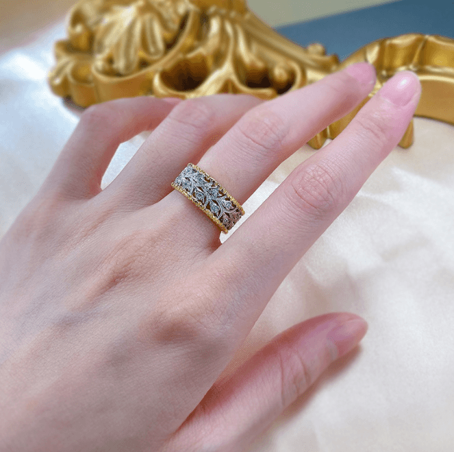 Light Luxury Style 925 Silver Fabric Cutout Pattern Retro Women's Ring - Trendha