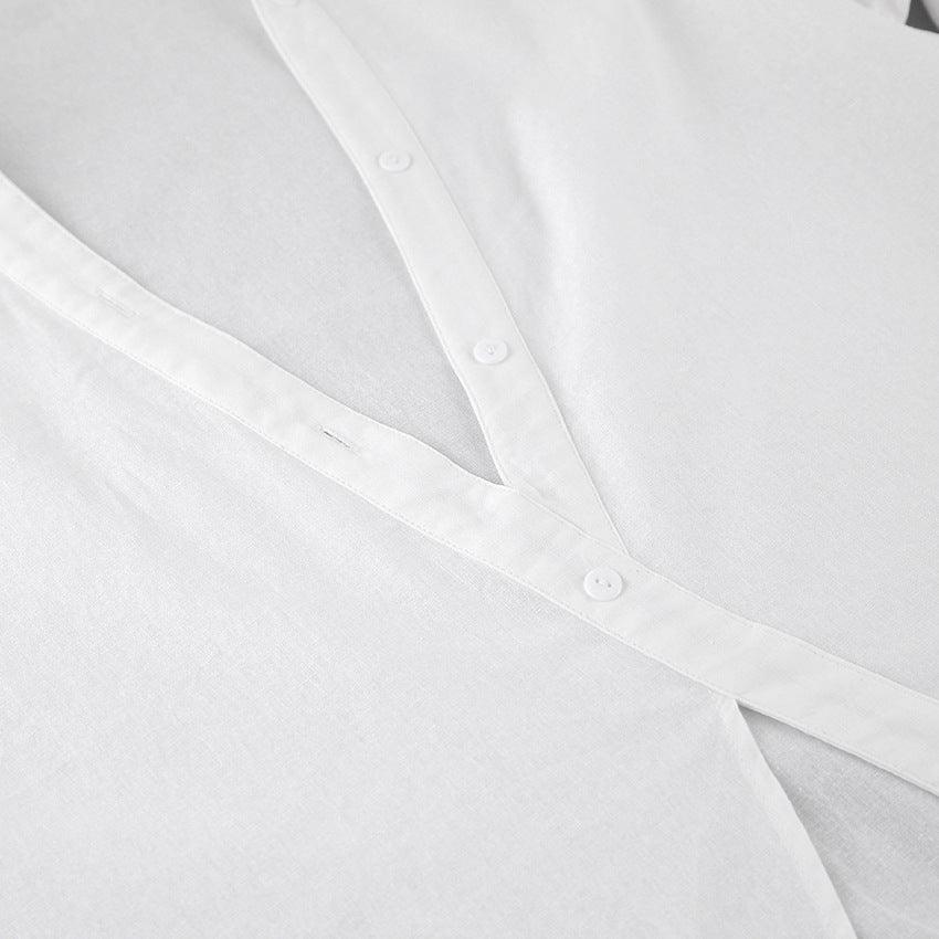 Loose Fitting White Niche Casual Set With Shorts - Trendha