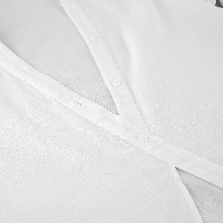 Loose Fitting White Niche Casual Set With Shorts - Trendha