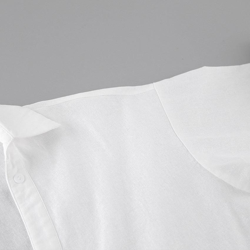 Loose Fitting White Niche Casual Set With Shorts - Trendha
