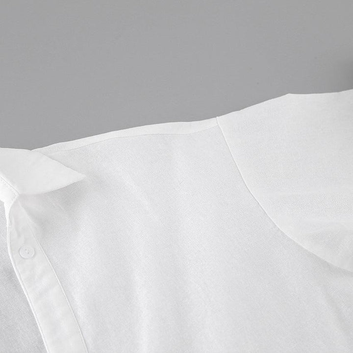 Loose Fitting White Niche Casual Set With Shorts - Trendha