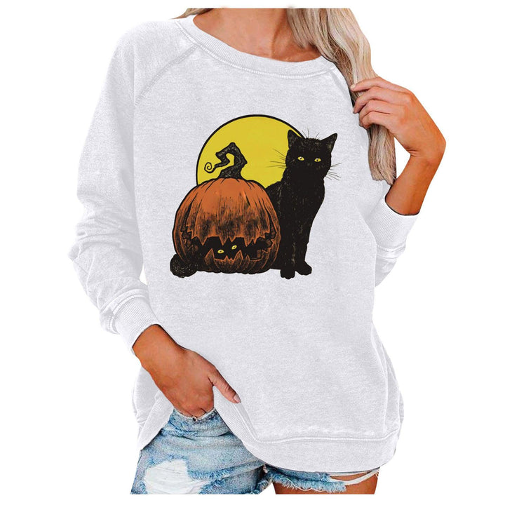 Loose Women's Tops Halloween Themed Sweatshirts - Trendha