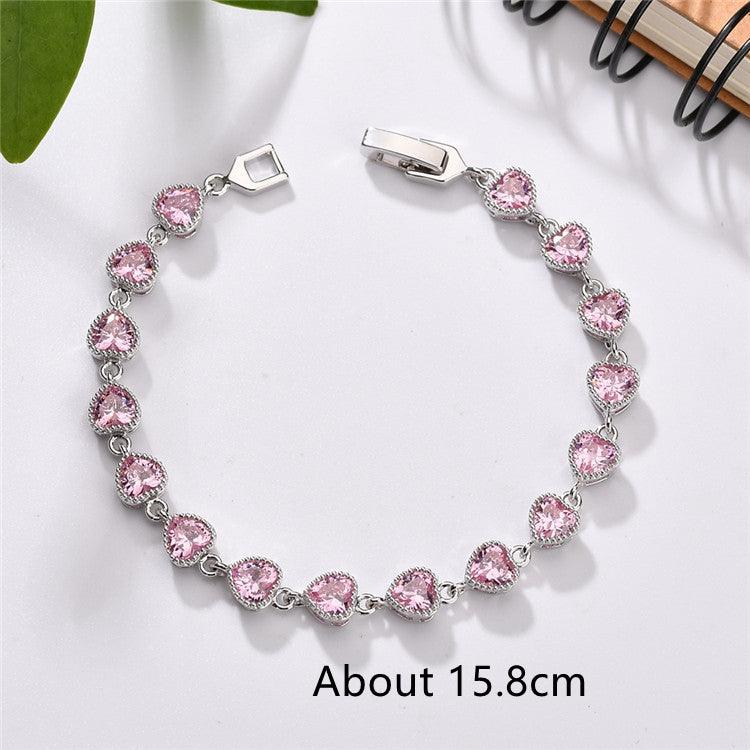 Love AAA Zircon Bracelet Copper Inlaid - Trendha