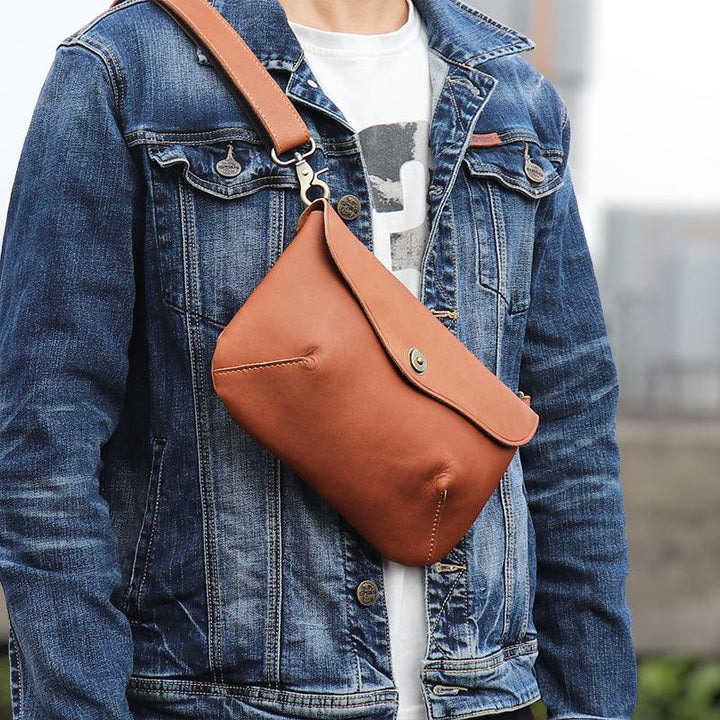 Men's Casual Retro Handmade Cowhide Bag - Trendha