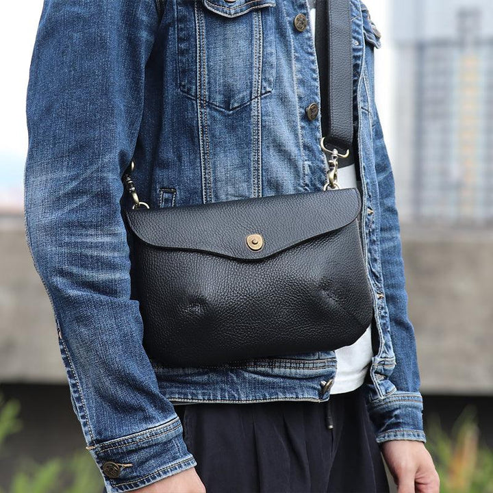 Men's Casual Retro Handmade Cowhide Bag - Trendha