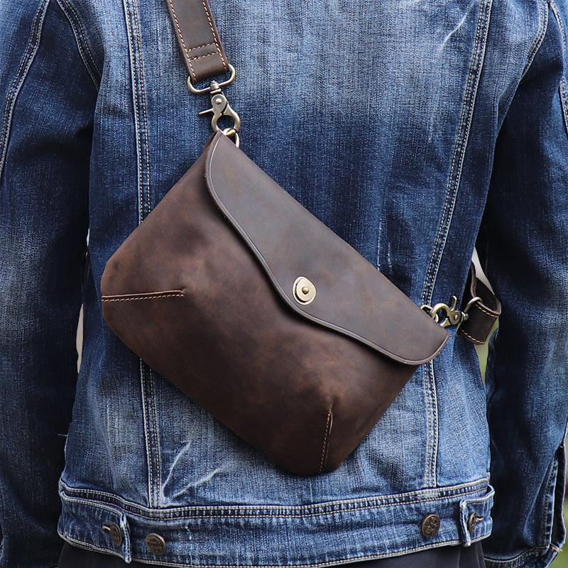 Men's Casual Retro Handmade Cowhide Bag - Trendha