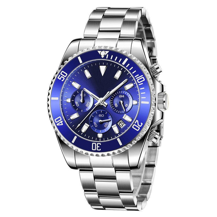 Men's Casual Steel Band Watch With Multifunctional Night Light Waterproof - Trendha
