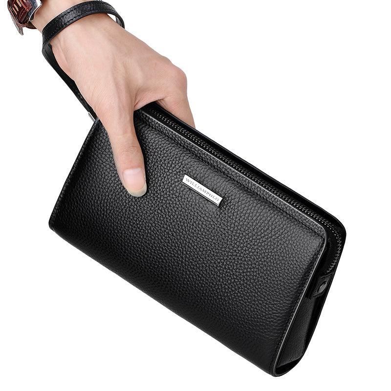 Men's Genuine Leather Combination Lock Clutch - Trendha