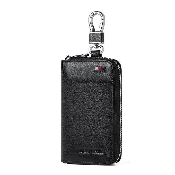 Men's Large-capacity Zipper Real Cowhide Card Case - Trendha