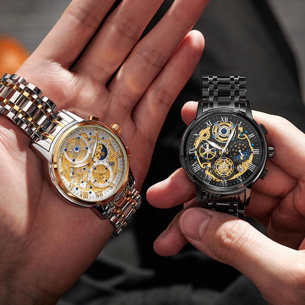 Men's Quartz Multifunction Waterproof Watch - Trendha