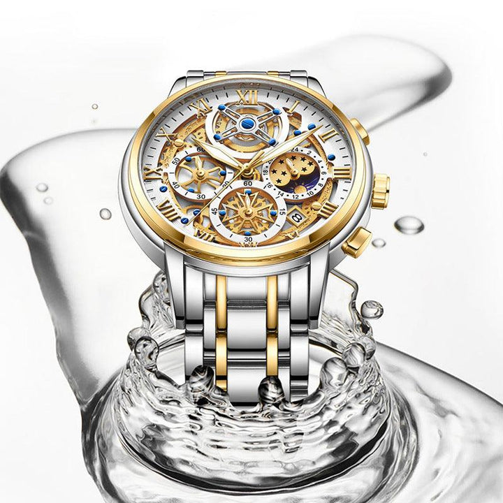 Men's Quartz Multifunction Waterproof Watch - Trendha