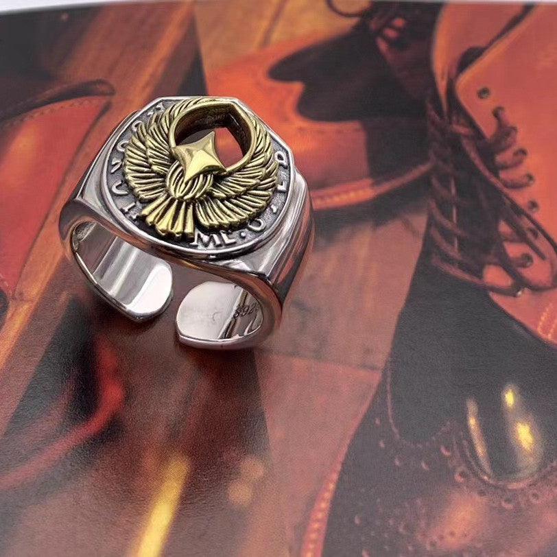 Men's Retro Fashion Sterling Silver Ring - Trendha