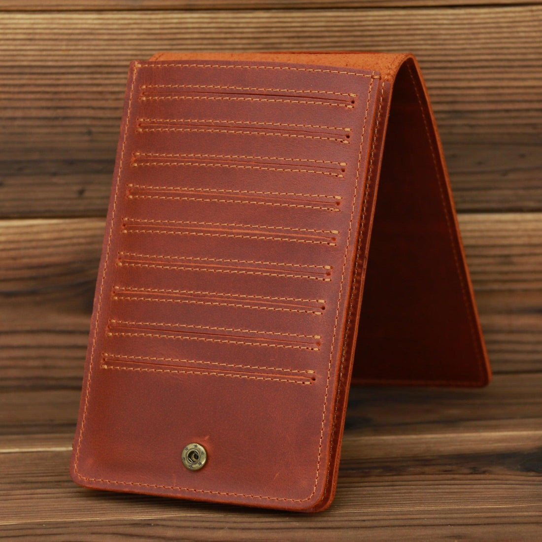 Men's Simple Leather Long Phone Bag