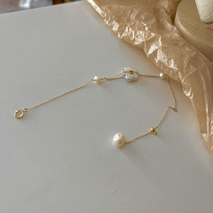 Natural Freshwater Pearl 14K Gold Pearl Bracelet - Trendha