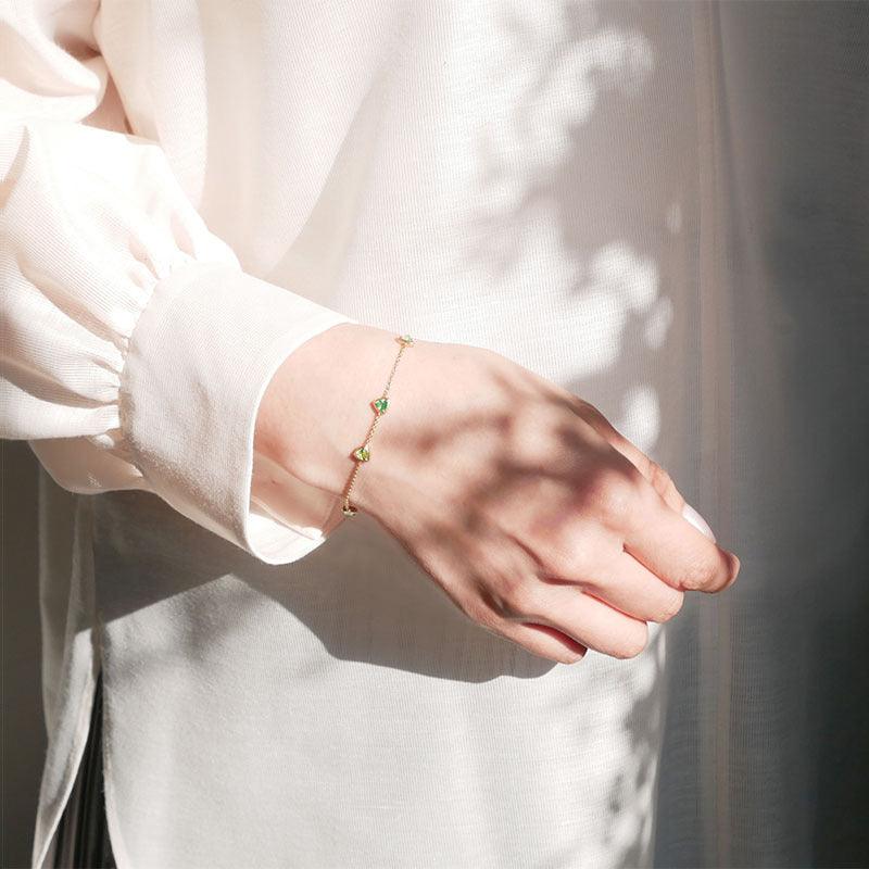 Natural Green Gem Bracelet Girl - Trendha