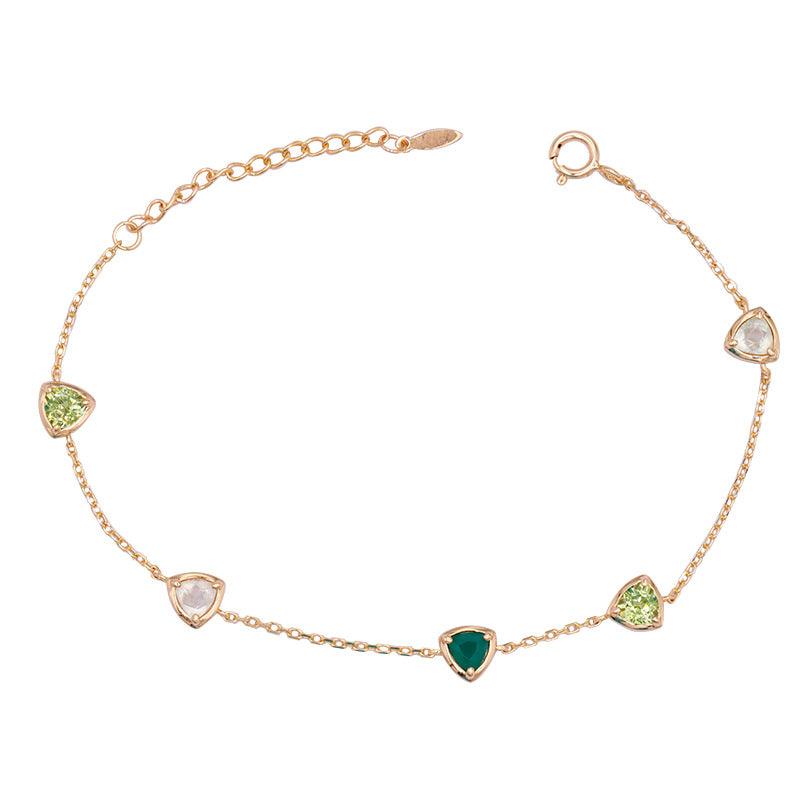 Natural Green Gem Bracelet Girl - Trendha