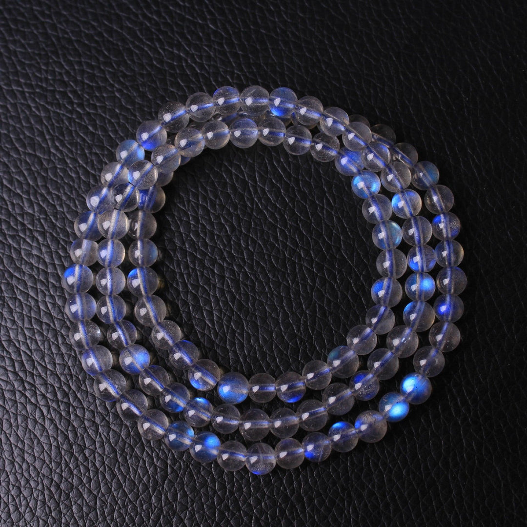 Natural Grey Moonstone Three Circle Bracelet - Trendha