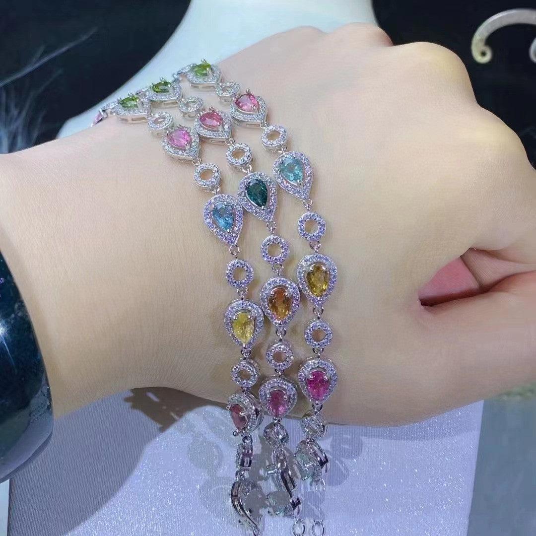Natural Tourmaline Bracelet Candy Color Matching - Trendha