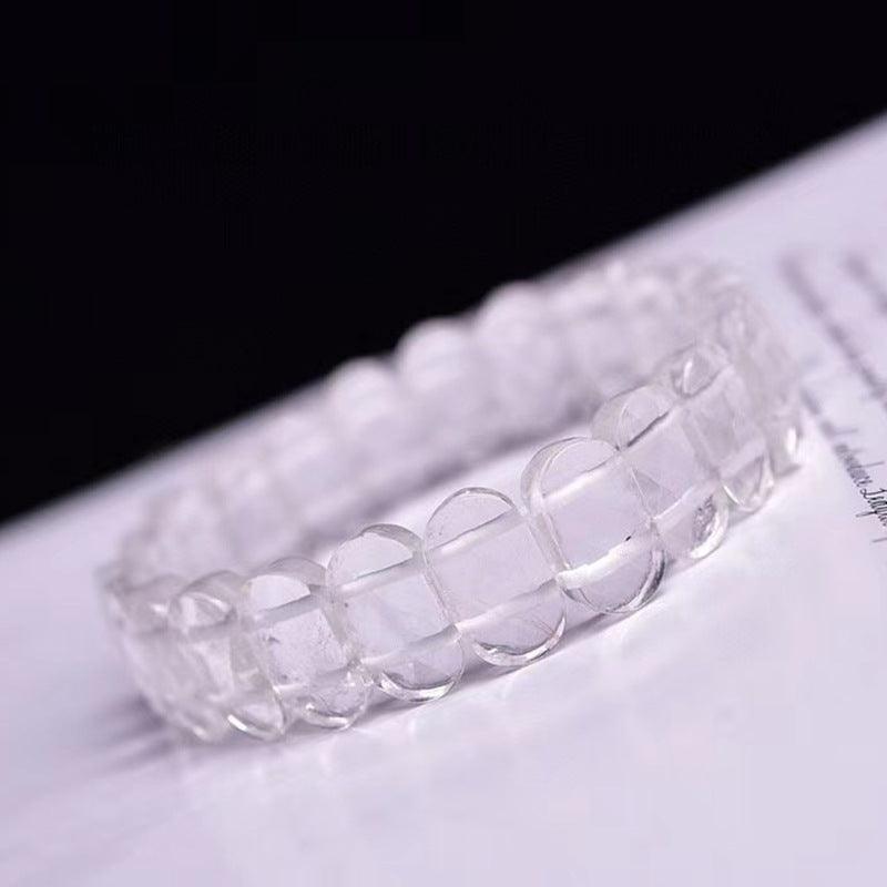 Natural White Crystal Single Loop Bracelet - Trendha