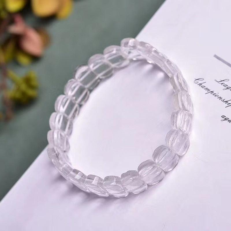 Natural White Crystal Single Loop Bracelet - Trendha