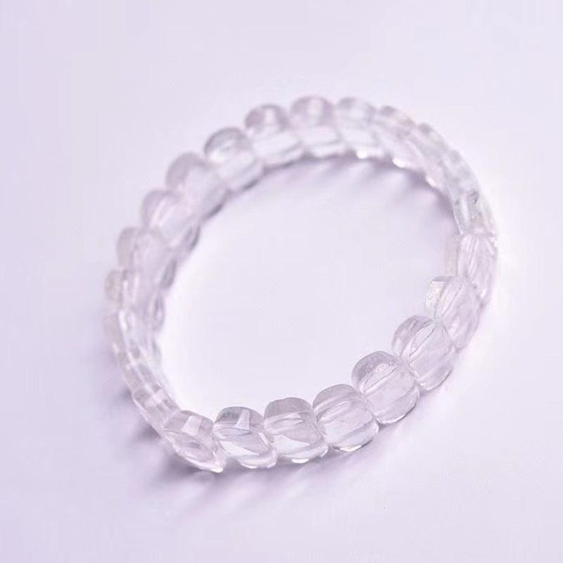 Natural White Crystal Single Loop Bracelet - Trendha