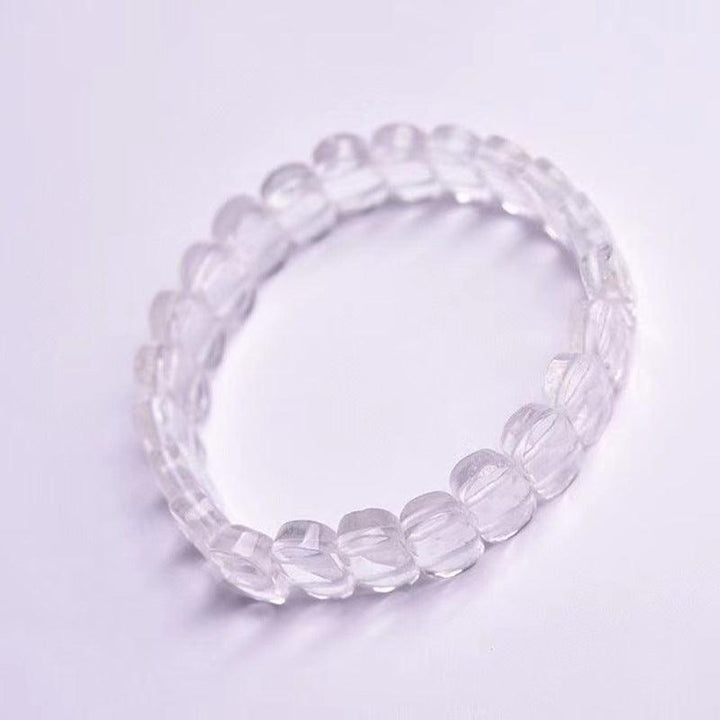 Natural White Crystal Single Loop Bracelet - Trendha