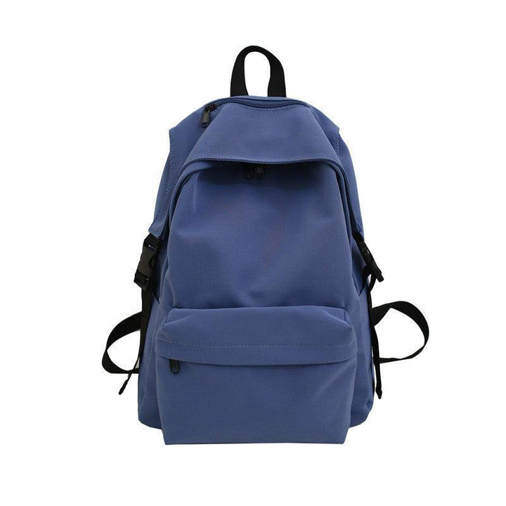 New Japanese And Korean Early High School Student Bag Nylon Solid Color Waterproof Lightweight Backpack College Students Couple Backpack - Trendha