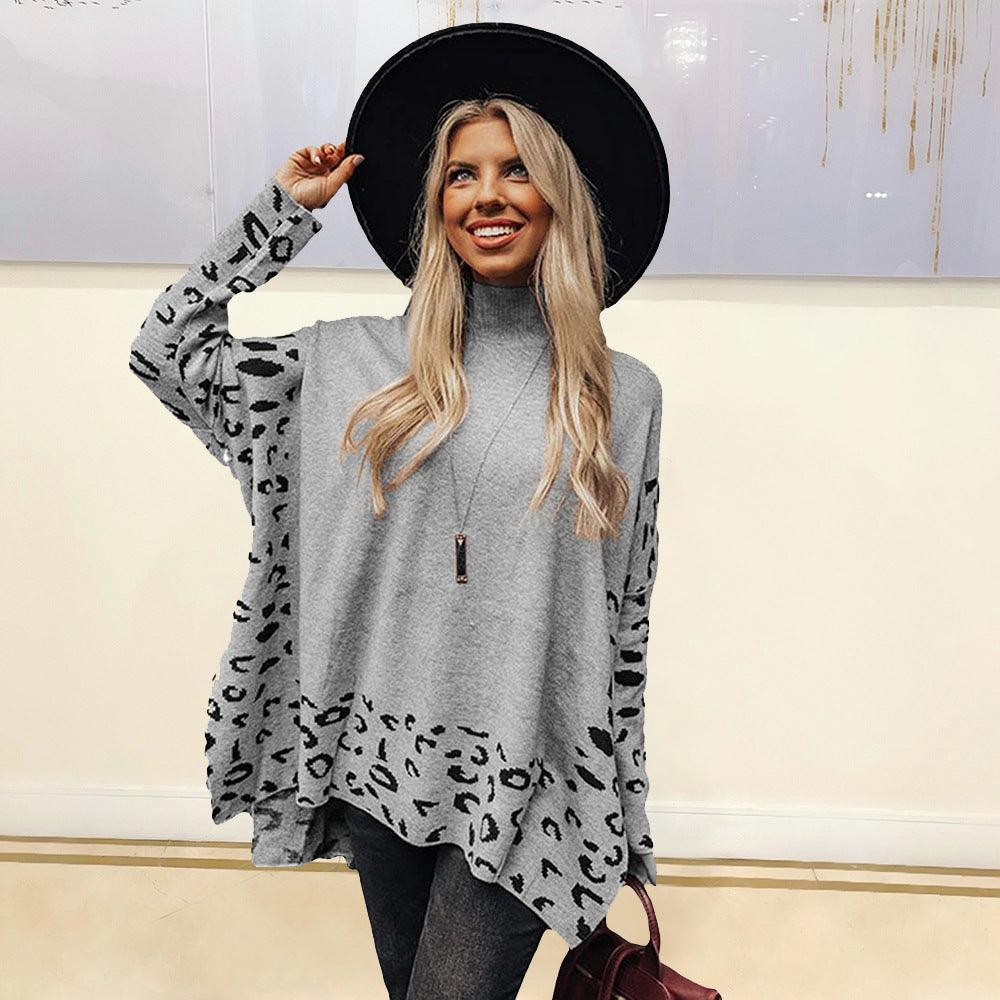 New Printed Long Sleeve High Collar Loose Casual Top For Women - Trendha