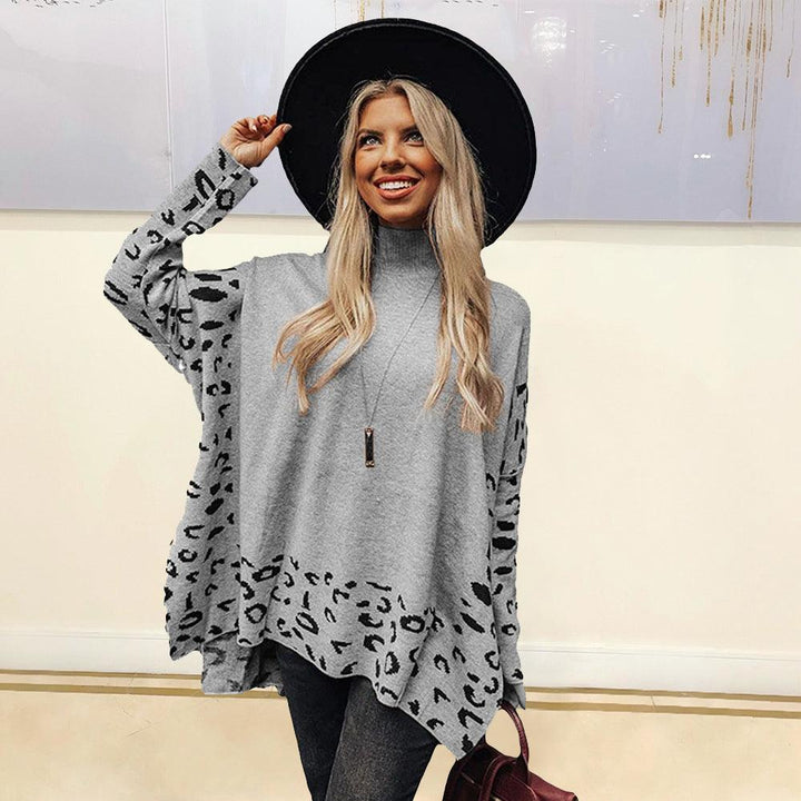 New Printed Long Sleeve High Collar Loose Casual Top For Women - Trendha