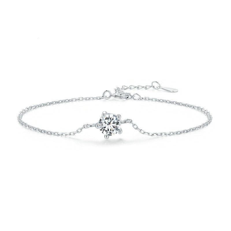 New S925 Silver Sparkling Moissanite Bracelet - Trendha