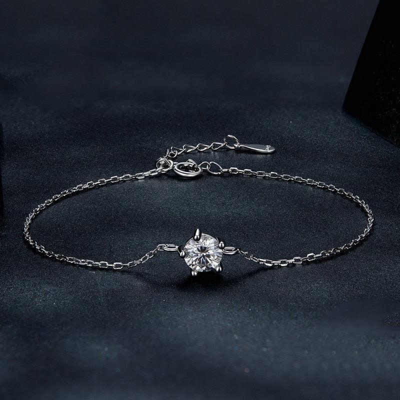 New S925 Silver Sparkling Moissanite Bracelet - Trendha